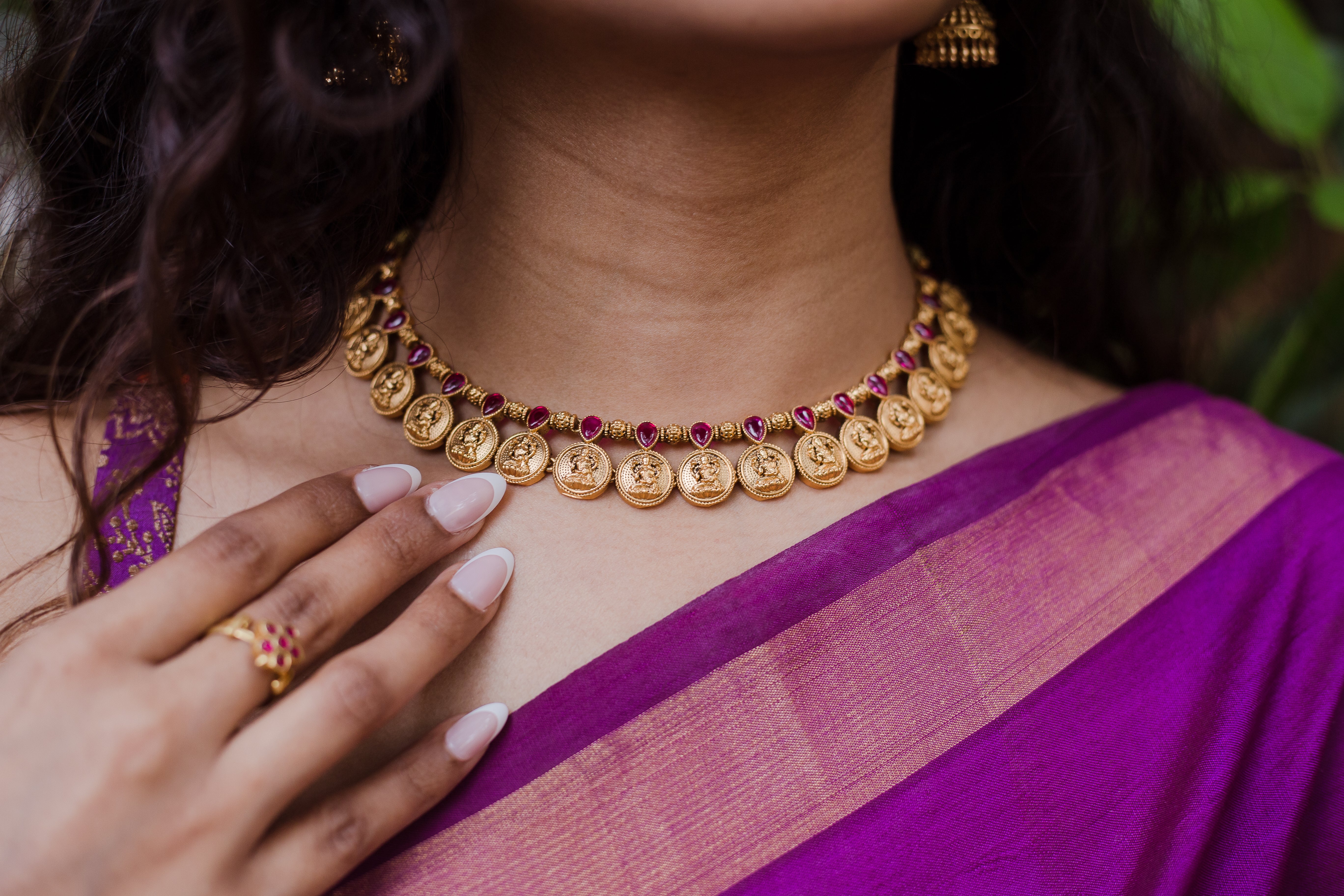 Antique Gold Kasu Mala Coin Choker AA-1220