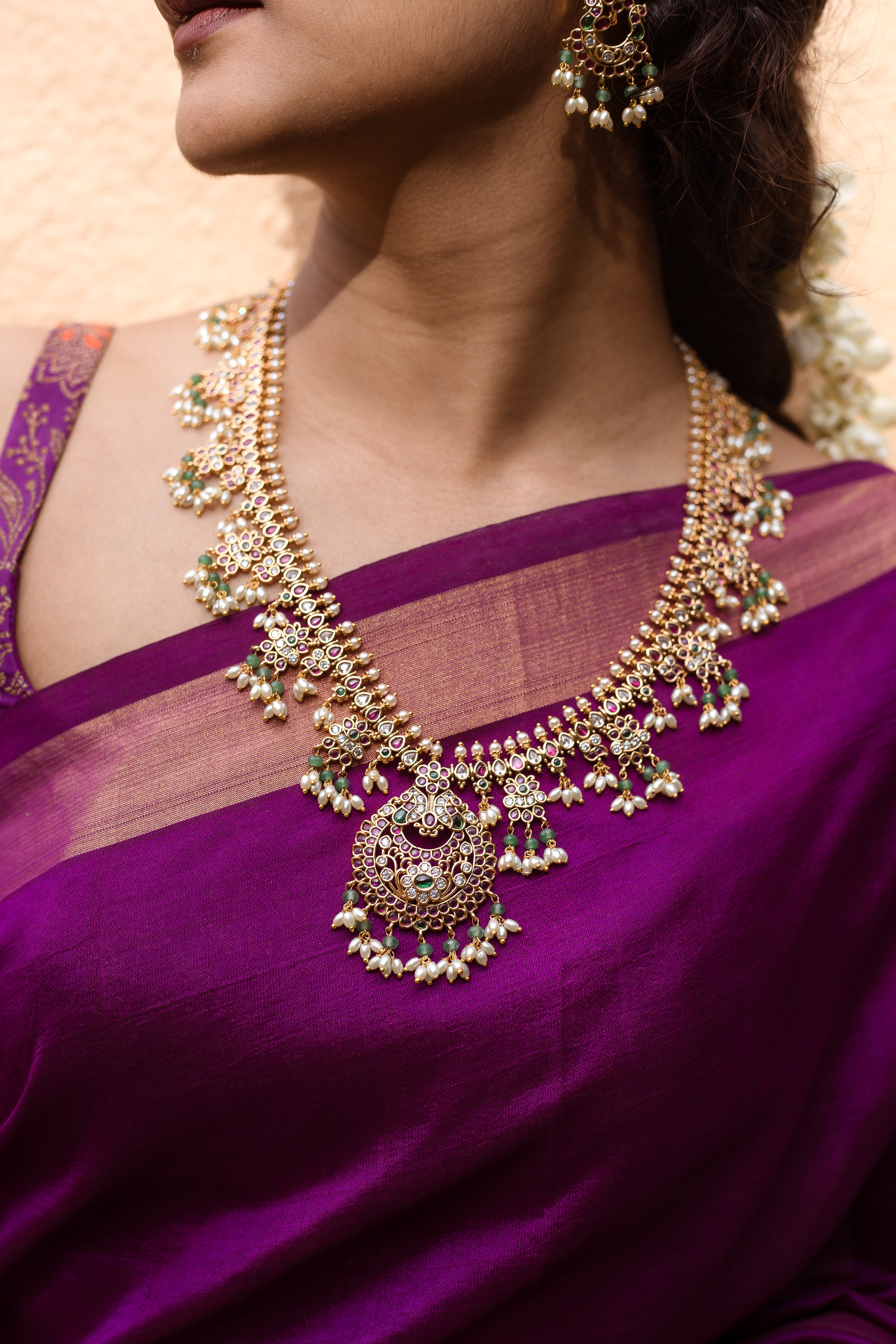 Guttapusalu  Necklace Set. AA - 1223