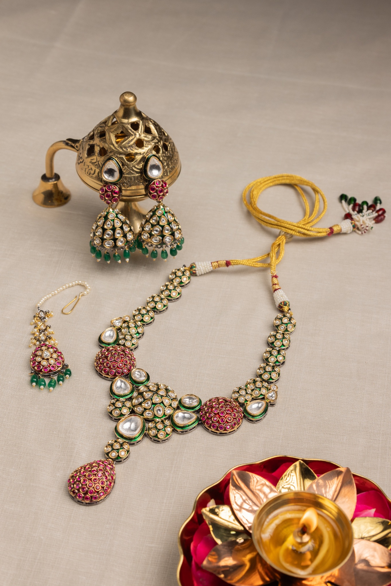 Jaipur Jadau Kundan With Tikka