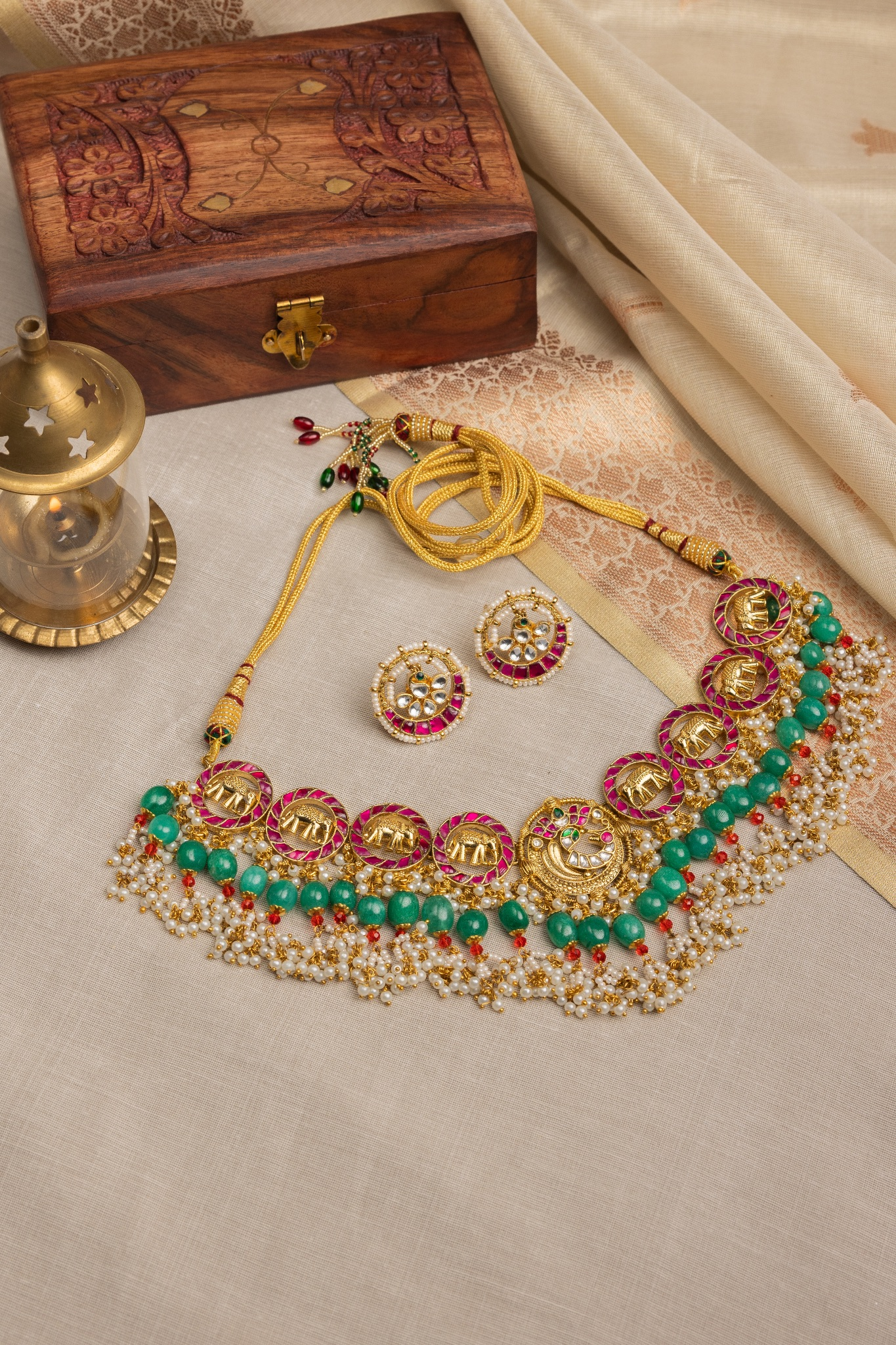 Grand Ruby Elephant Necklace