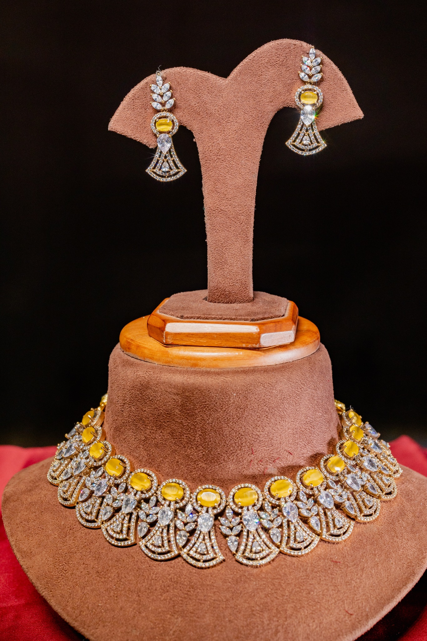 Pear Cut Citrine And Diamond Necklace