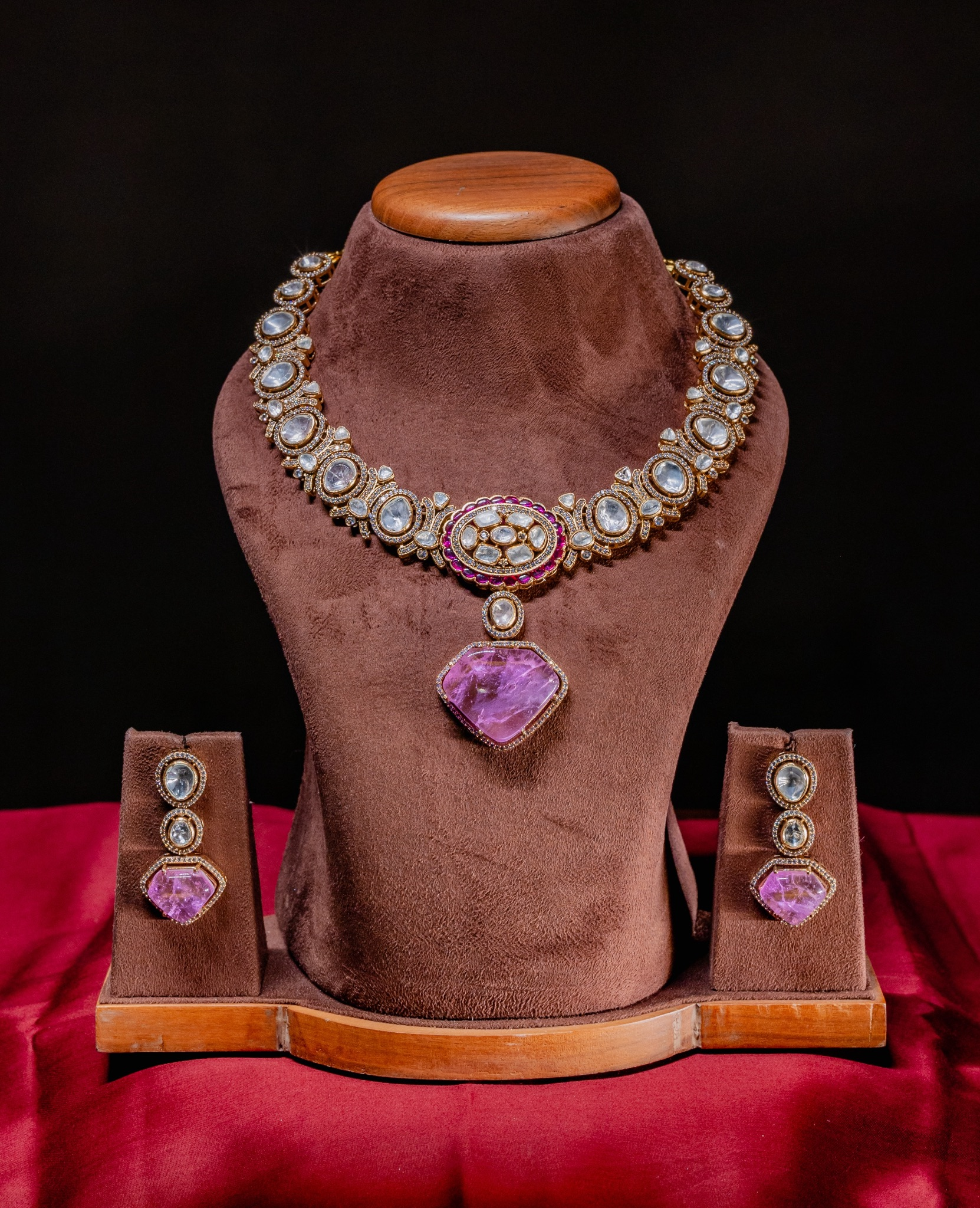 Rose Quartz Kundan Necklace