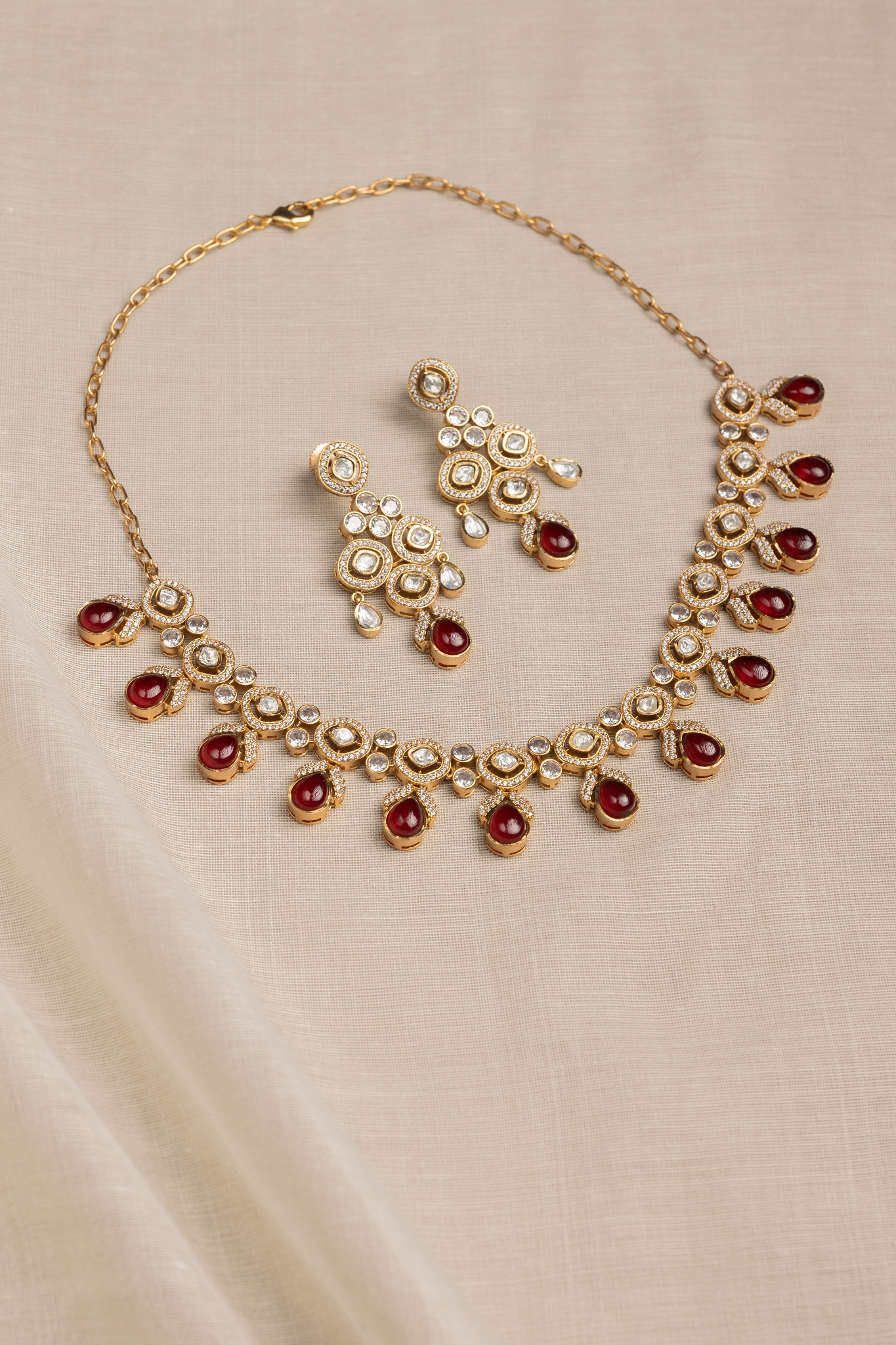 Ruby Drops Kundan Necklace