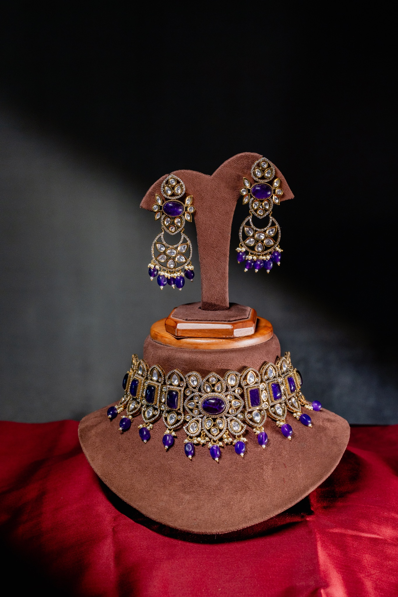 Purple Doublet Tayani Chocker